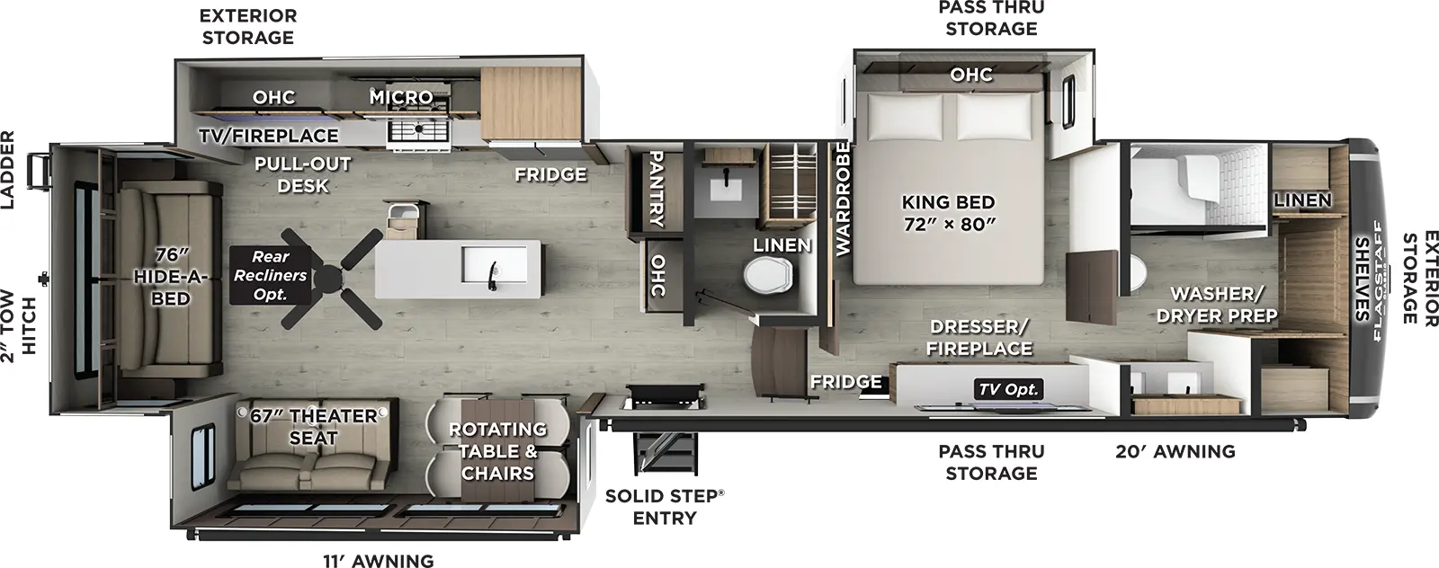 Flagstaff Classic Fifth Wheels 401CFB Floorplan